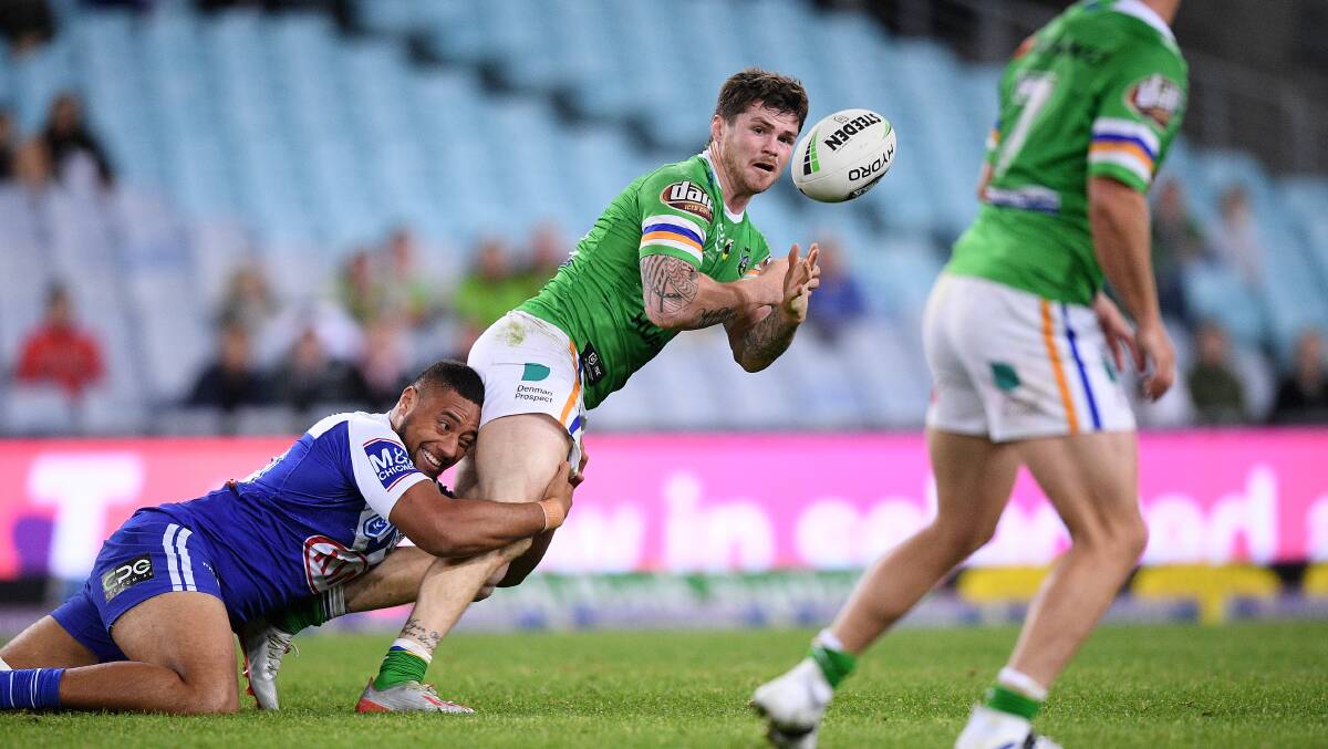 Raiders second-rower John Bateman says the adversity confronting the club will makes its constitution stronger. Picture: AAP Image/Dan Himbrechts