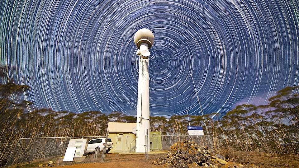 A Bureau of Meteorology technician captured this time lapse at the Canberra (Captains Flat) radar. Picture: BOM