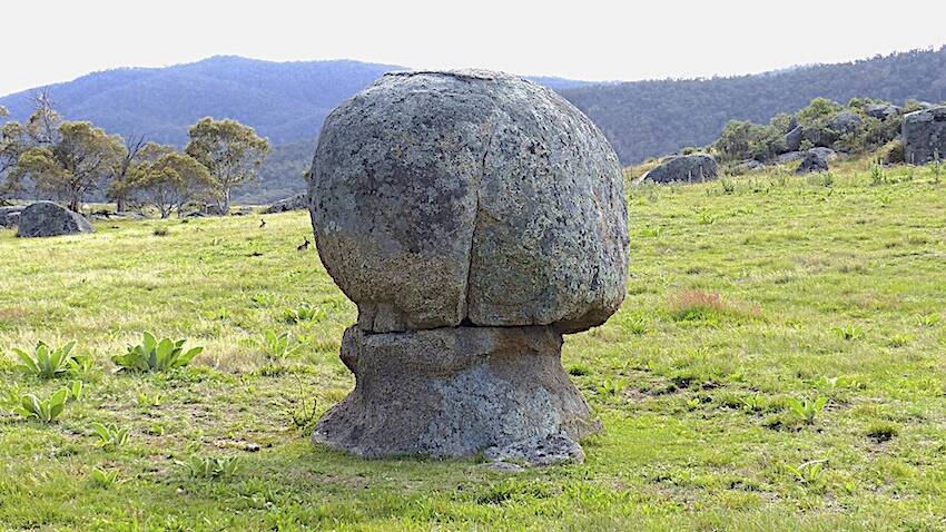 This rock in Gudgenby Valley resembles a golf ball. Picture: Matthew Higgins
