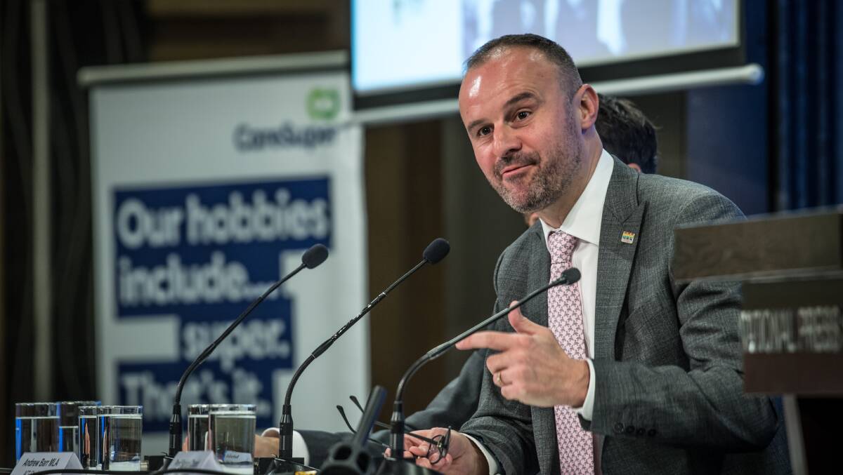 Chief Minister Andrew Barr at the 2019 post-budget breakfast. Picture: Karleen Minney