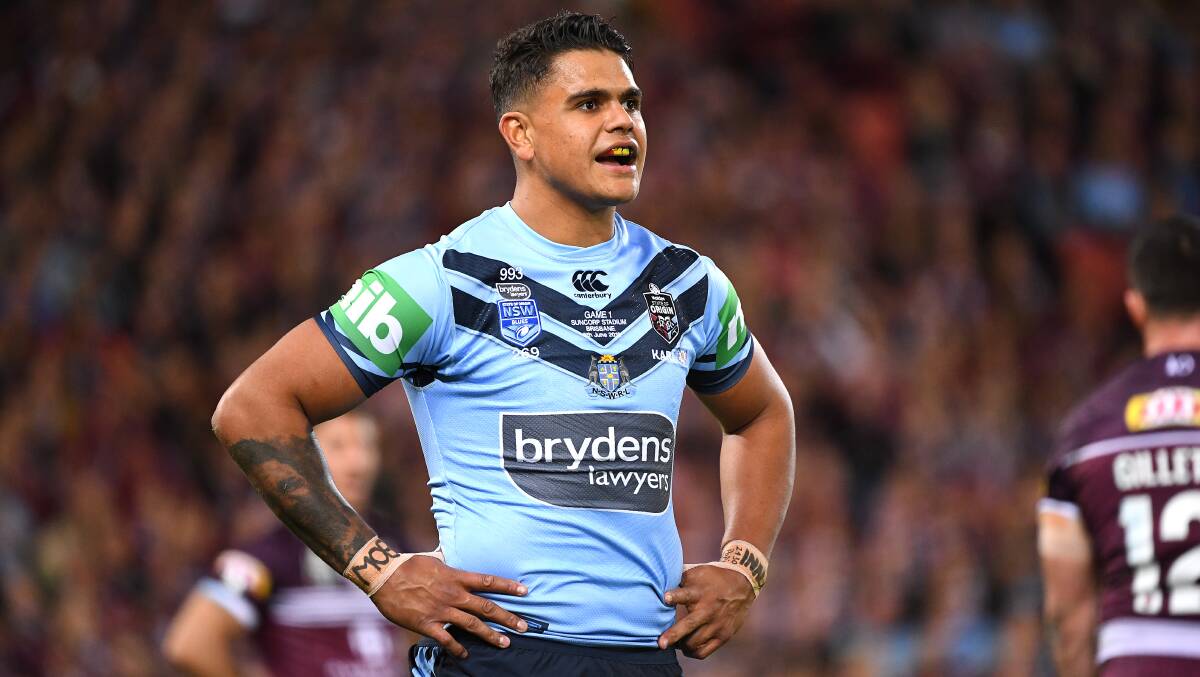 Latrell Mitchell has been sensationally dropped from the Blues' team for Origin I. Picture: AAP