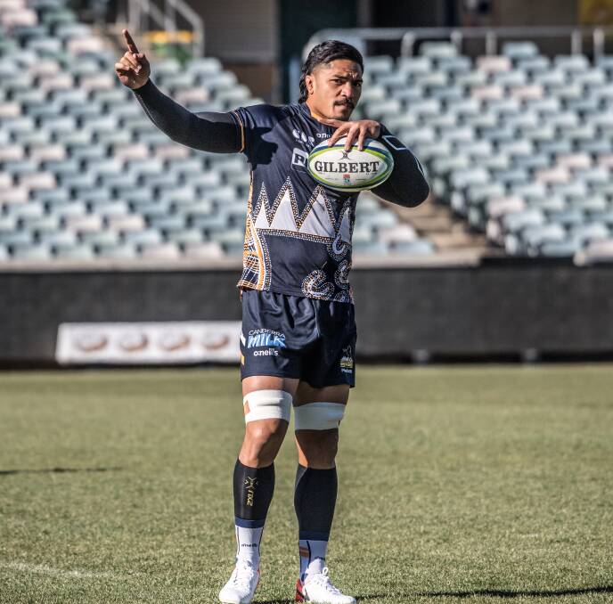 Hands up: Pete Samu missed World Cup selection, but was one of the Brumbies' best this year. Picture: Karleen Minney