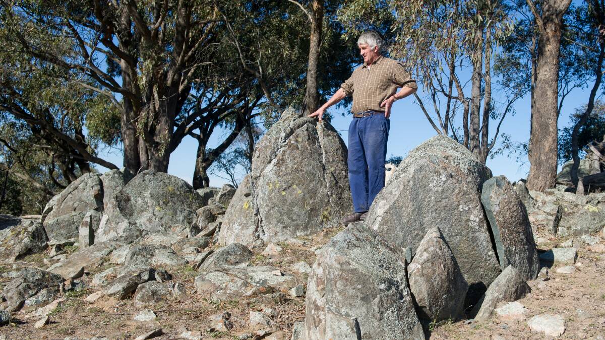 Landholder David Watson, pictured, who recently discovered that a site on his farm was in fact an old Aboriginal quarry for stone axes. Picture: Elesa Kurtz