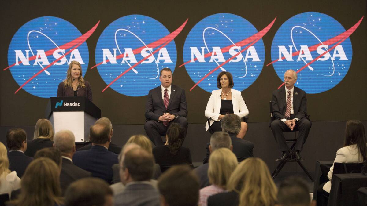 NASA officials a news conference on Friday announced that the International Space Station will soon be open to private citizens. Picture: AP Photo/Marshall Ritzel