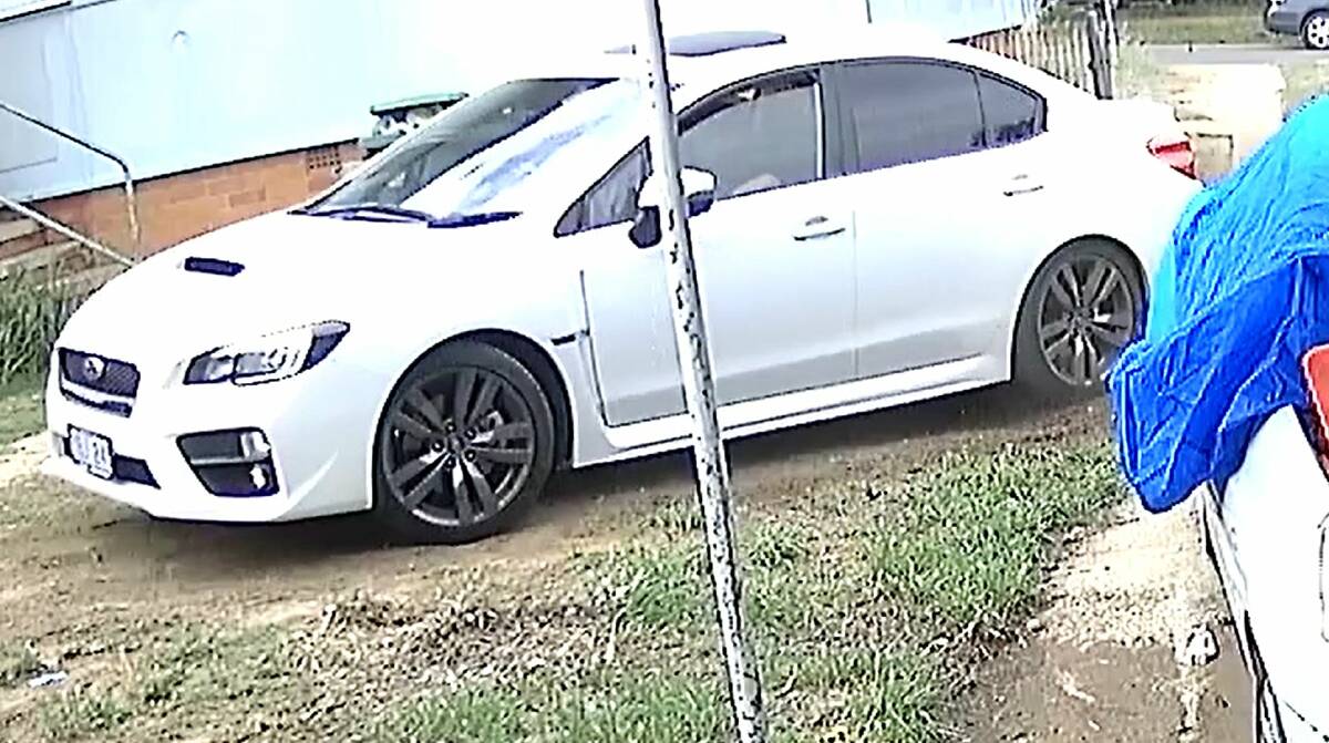 One of the stolen cars is driven into the backyard of the Crestwood home. Picture: Supplied
