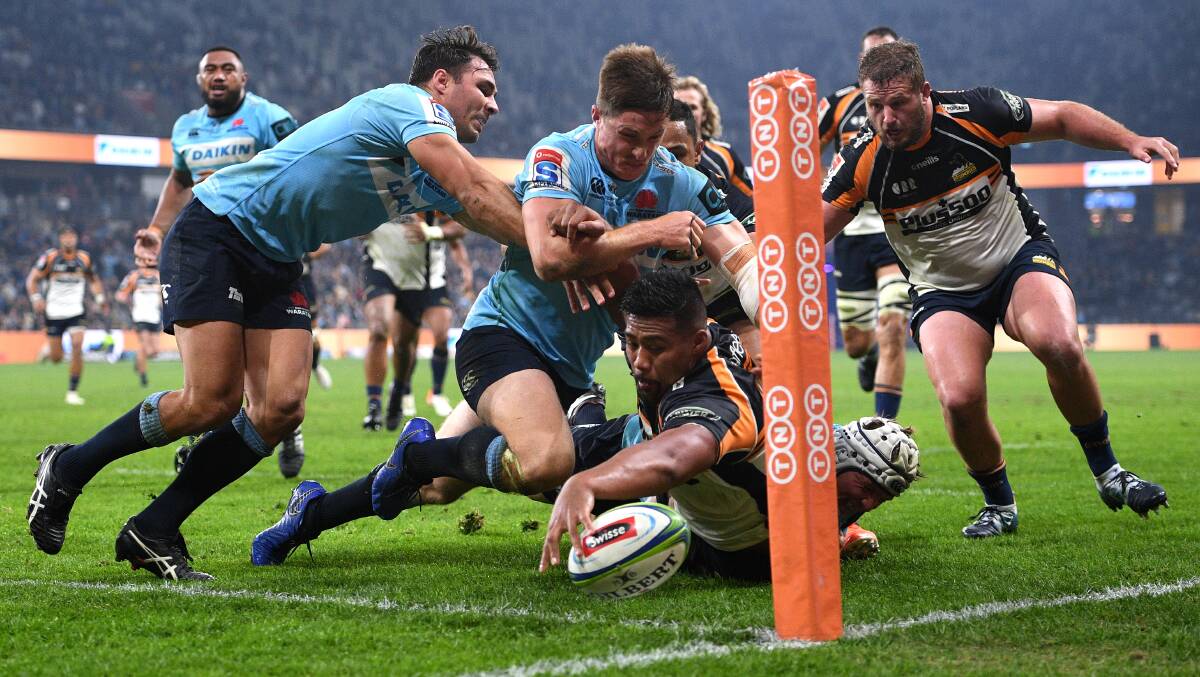 Folau Faingaa scored his 11th try of the season on Saturday night. Picture: AAP