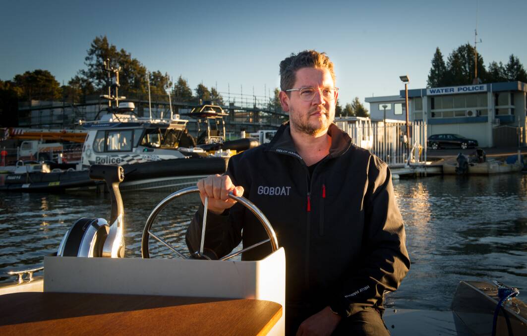 GoBoat owner Nick Tyrrell, who is concerned about the water police moving away from Lake Burley Griffin after their Yarralumla lease runs out. Picture: Elesa Kurtz