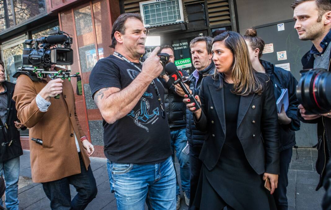 CFMEU secretary John Setka leaving the ACTU offices on Thursday after a meeting with ACTU secretary Sally McManus. Picture: Jason South