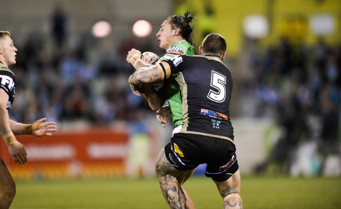 Raiders fullback Charnze Nicoll-Klokstad has been picked for Cook Islands. Picture: AAP Image/Rohan Thomson