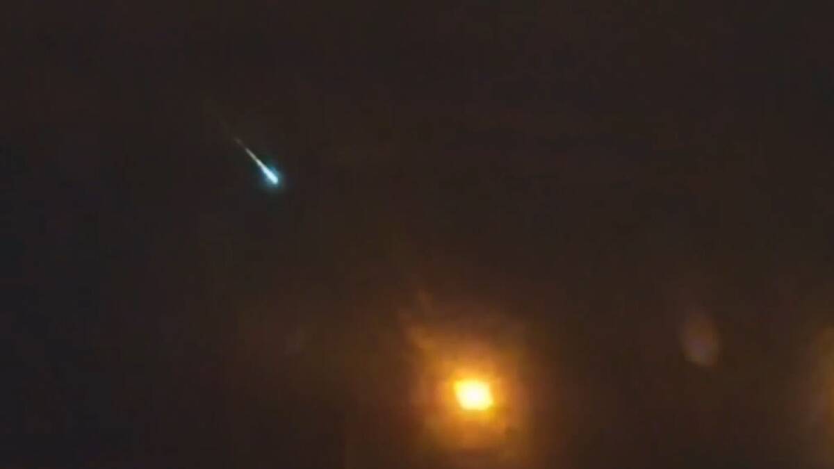 Footage of the meteor shower over Canberra, captured on dashcam. Picture: Germaine Muller
