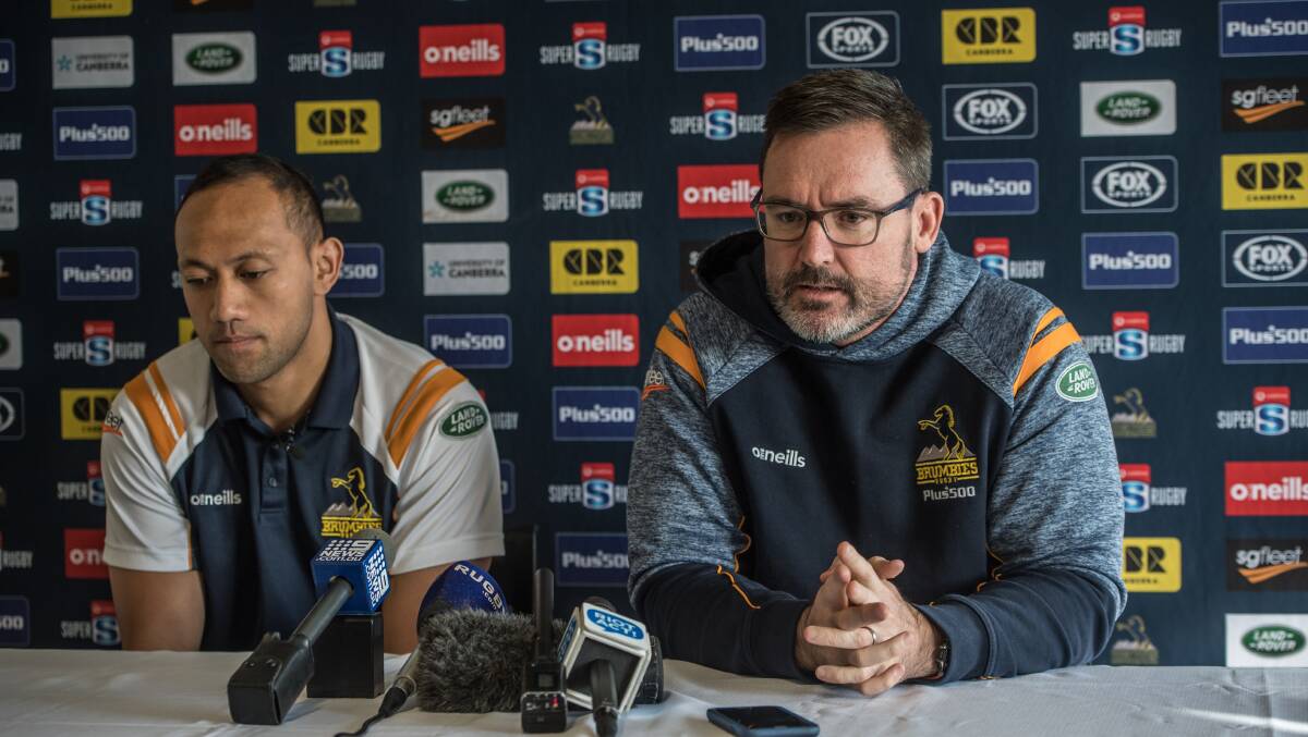 Brumbies coach Dan McKellar is rebuilding his squad after the departure of several key players, including Christian Lealiifano. Picture: Karleen Minney