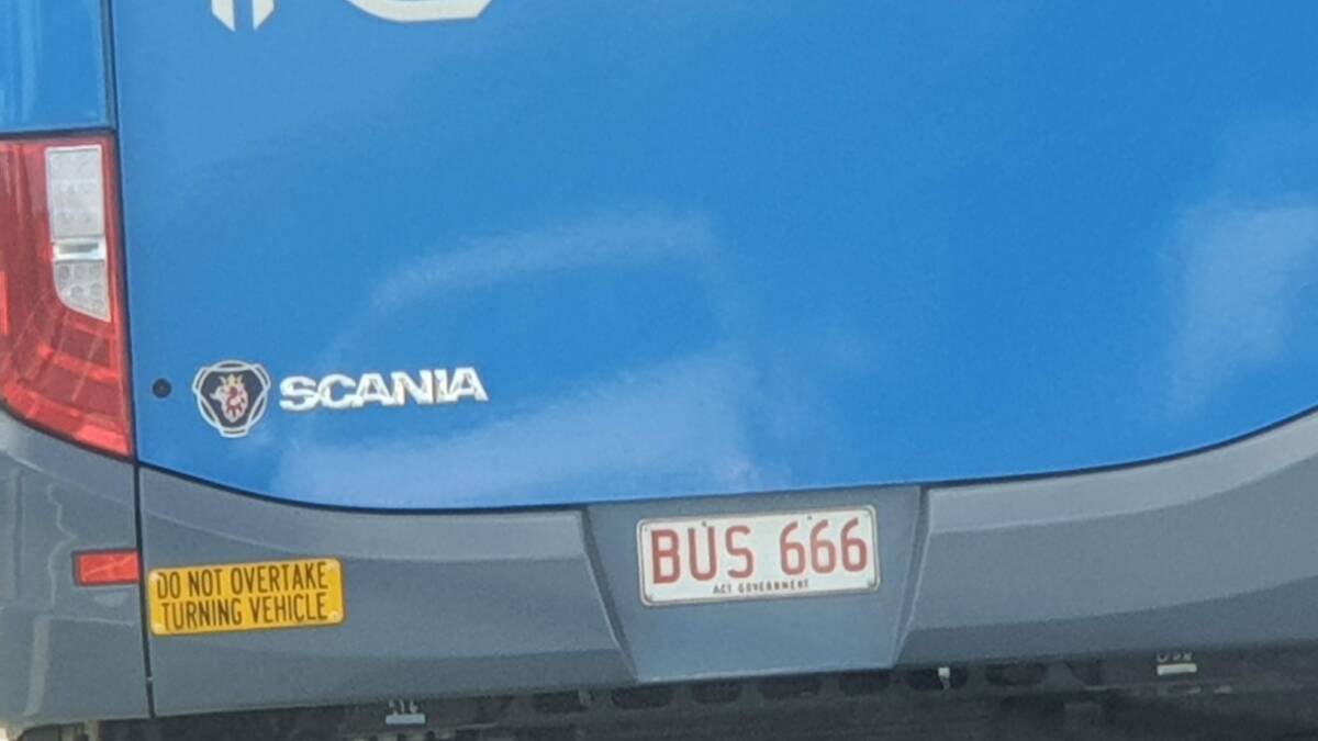 A Devilish Canberra bus. Picture: Graeme Shields
