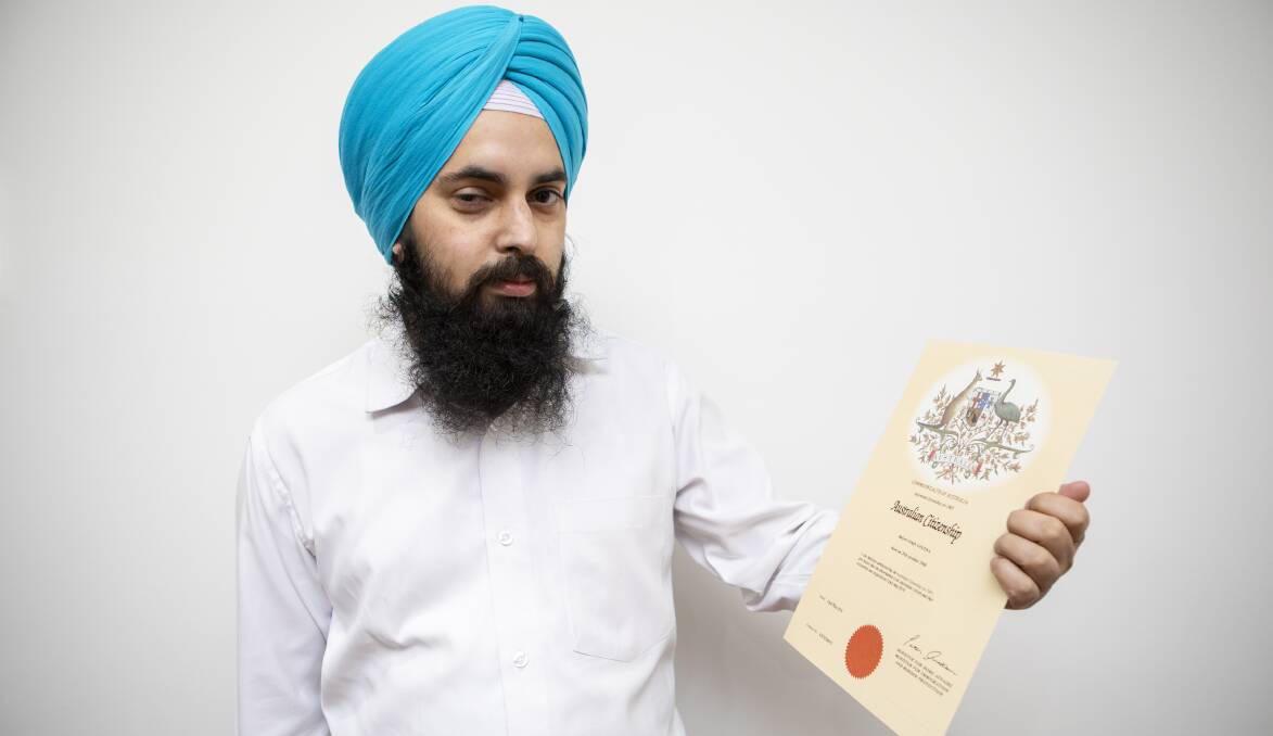 Baljeet Singh Ghotra has encountered multiple barriers to settling into his new home in Australia after his records were confused with a man jailed for fraud. Picture: Jamila Toderas