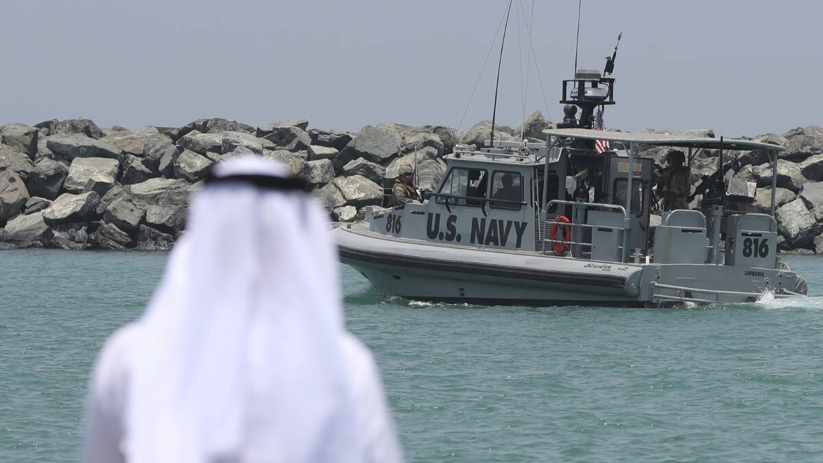 A U.S. Navy patrol boat in the Persian Gulf. Picture: Kamran Jebreili/AP