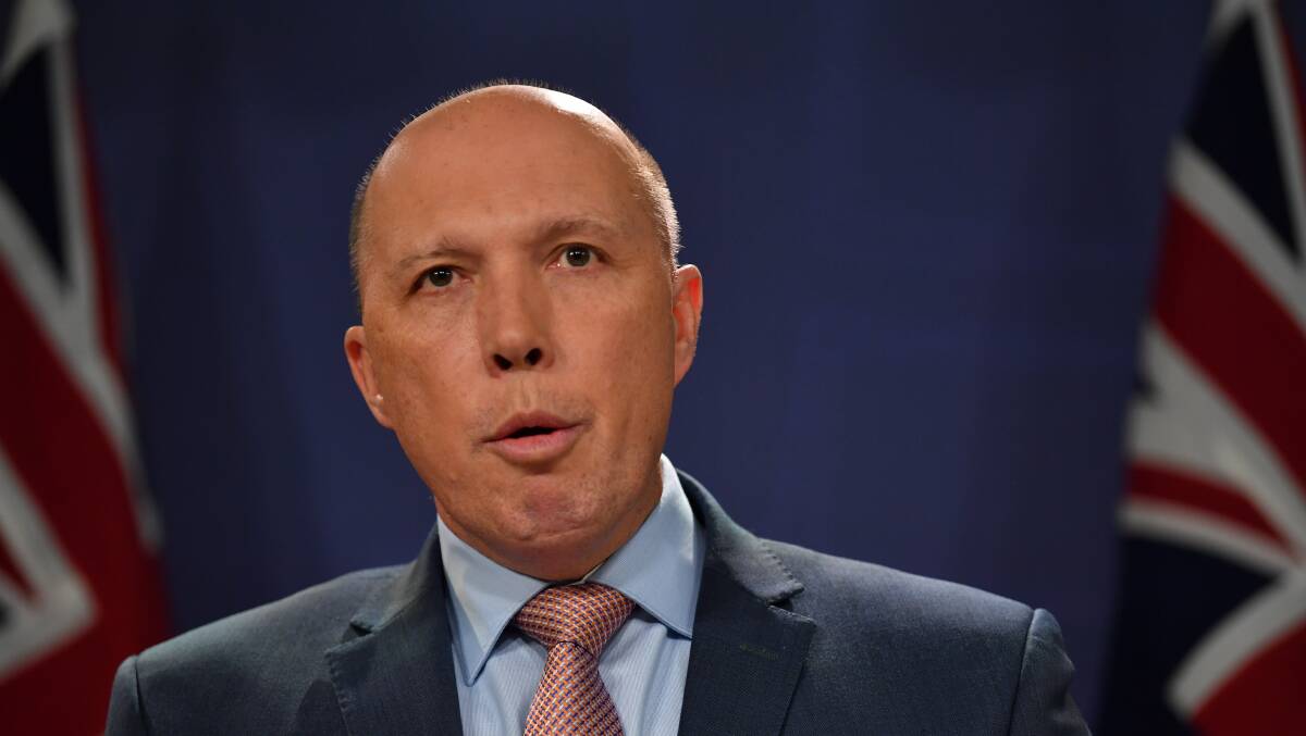 Home Affairs Minister Peter Dutton said the "floodgates will open" due to the medevac legislation. Picture: AAP Image/Dean Lewins
