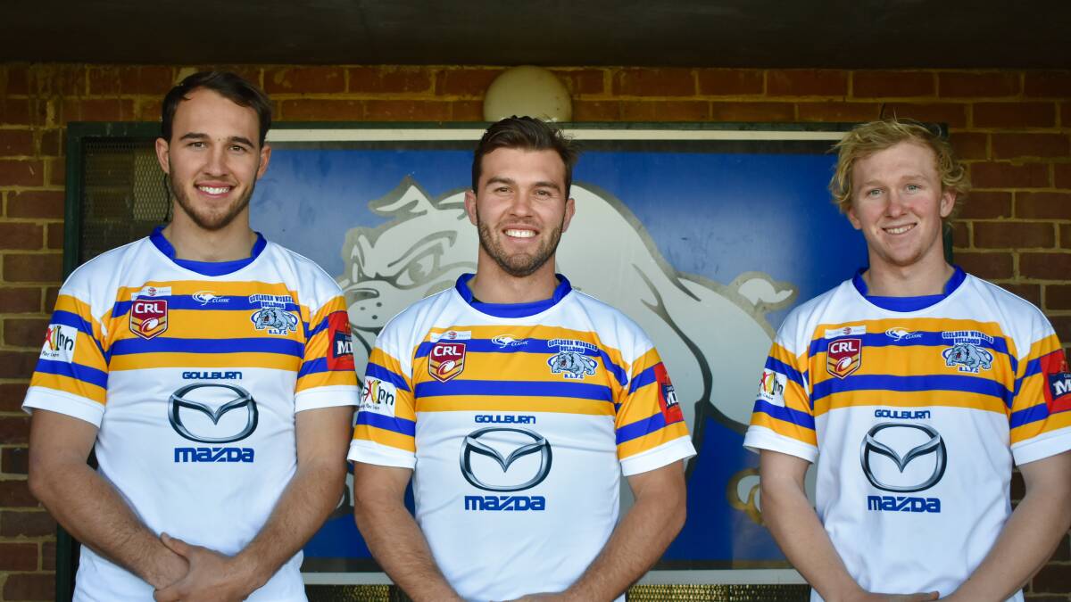 Brotherly love: Mitch Cornish, centre, returned to Goulburn to play alongside brothers Tyler, left, and Nicholas this season.