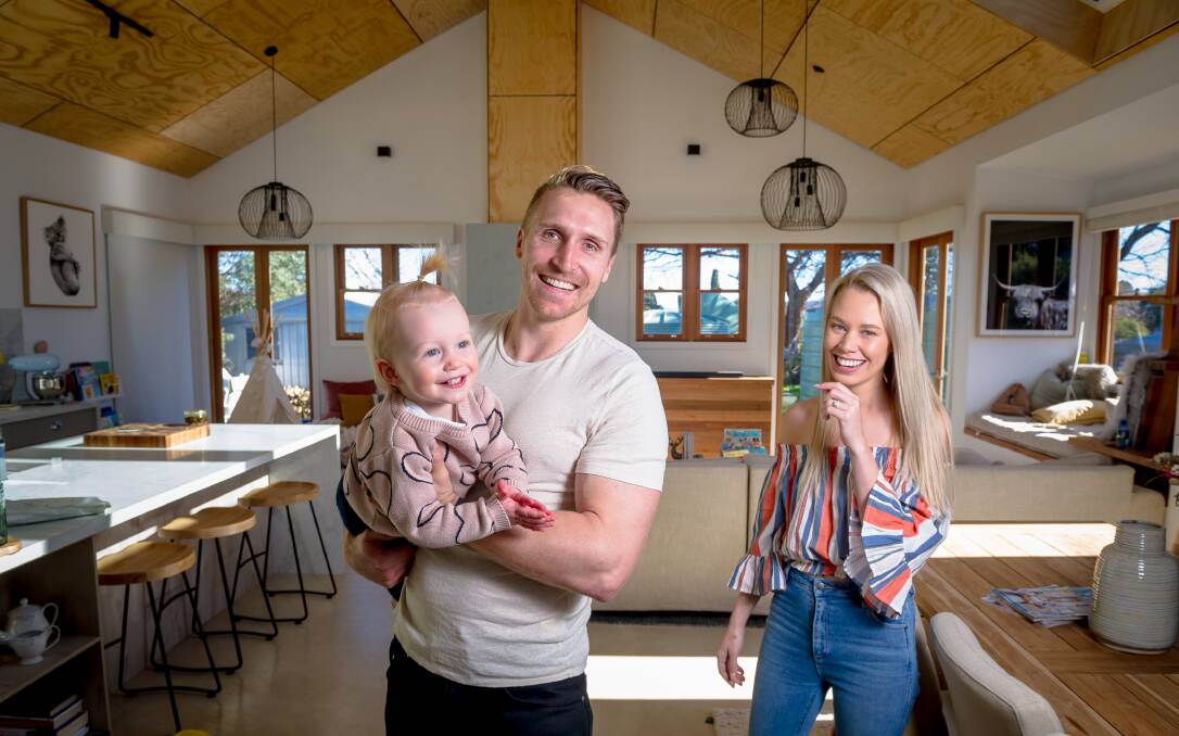 Alex and Katie Middlemiss, and daughter Hallie, 15 months, love their renovated home. Picture: Elesa Kurtz