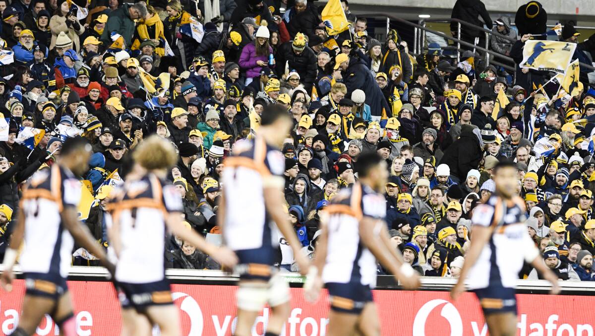 If the Brumbies host the grand final, a sell-out crowd at Canberra Stadium could bring in half-a-million dollars. Picture: Dion Georgopoulos
