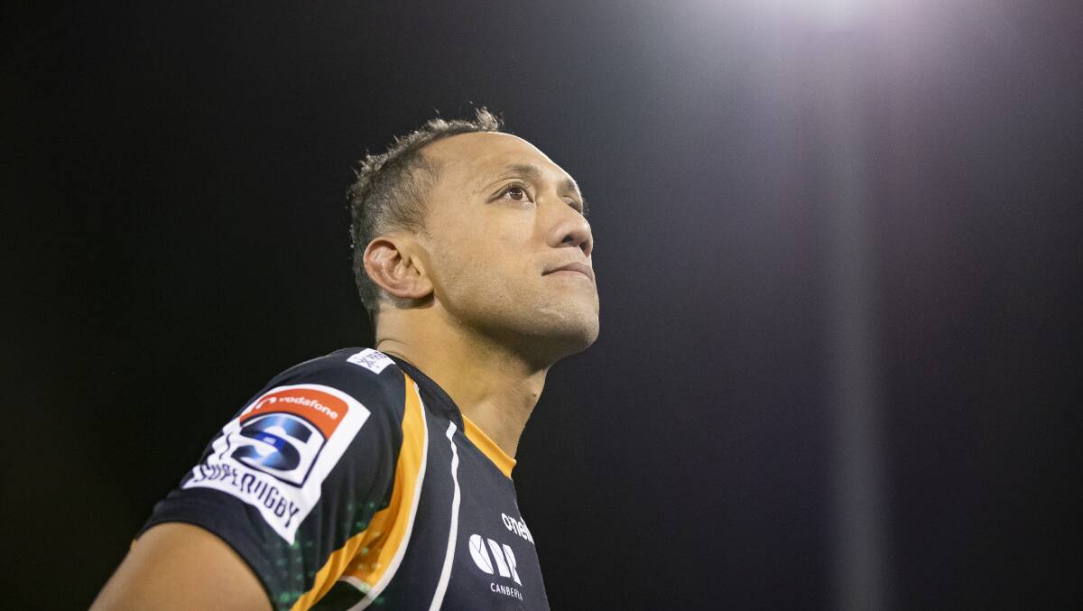 Christian Lealiifano farewells the Brumbies in what could be his last match at Canberra Stadium. Picture: Sitthixay Ditthavong