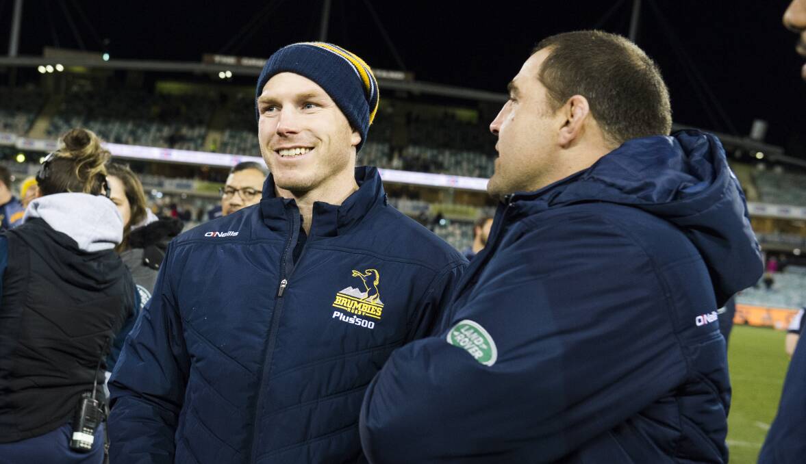 David Pocock and Josh Mann-Rea have both finished at the Brumbies. Picture: Dion Georgopoulos