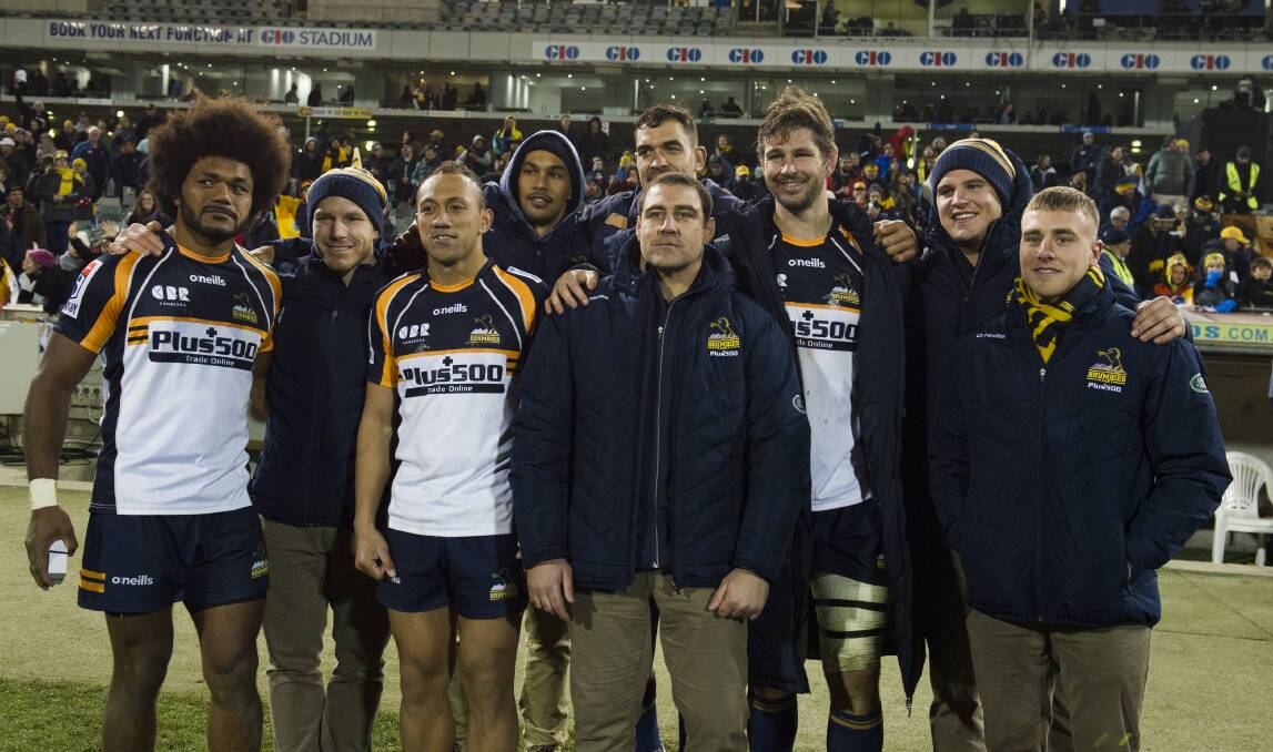 The Brumbies will farewell nine players if their season ends on Saturday. Picture: Dion Georgopoulos