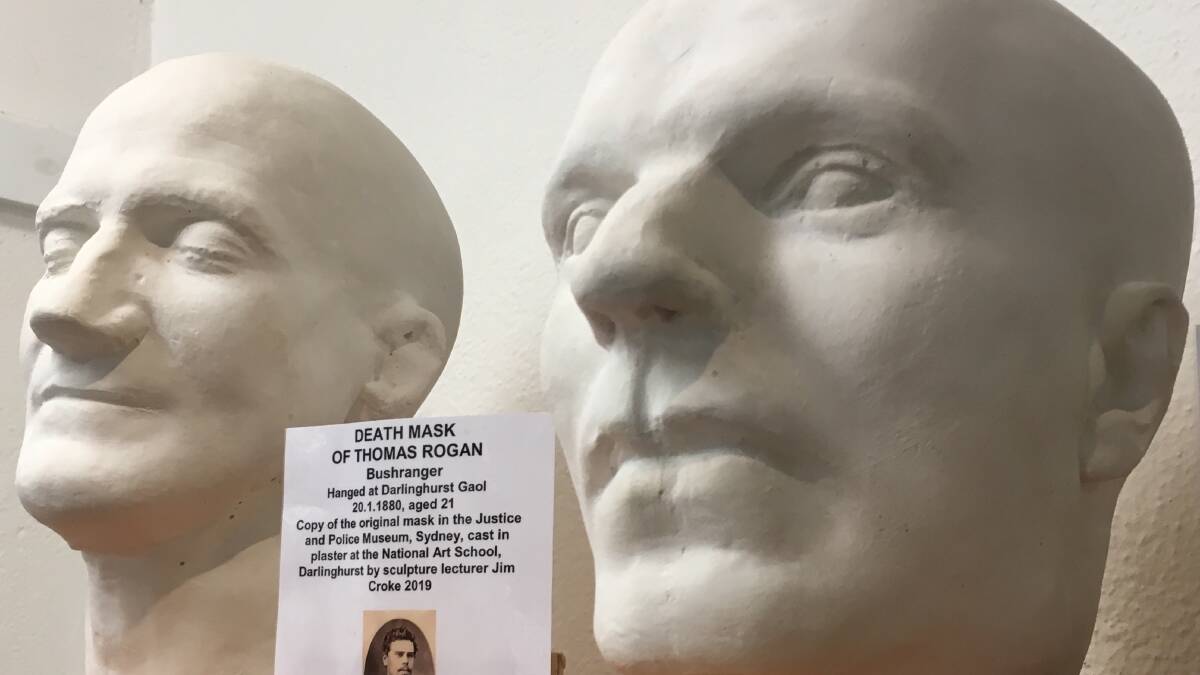 Death masks, one of dozens of morbid displays at the Corrective Services NSW Museum. Picture: Tim the Yowie Man