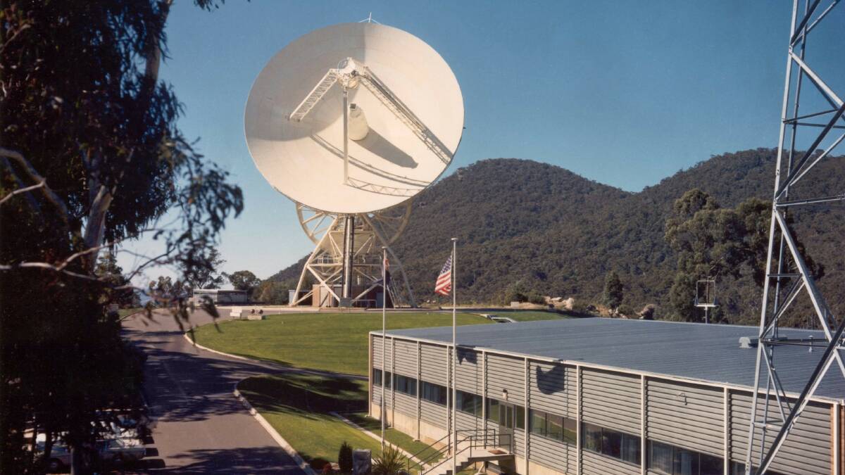 The 26-metre antenna at the Honeysuckle Creek Tracking Station. The station played an important role in receiving and relaying the first historic TV images of Neil Armstrong setting foot on the moon. Picture: Hamish Lindsay
