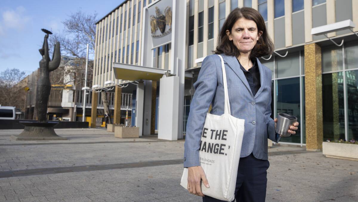 Plastic Free July founder Rebecca Prince-Ruiz, pictured here about to meet with ACT government officials, said Canberrans could use the challenge to form new habits. Picture: Sitthixay Ditthavong