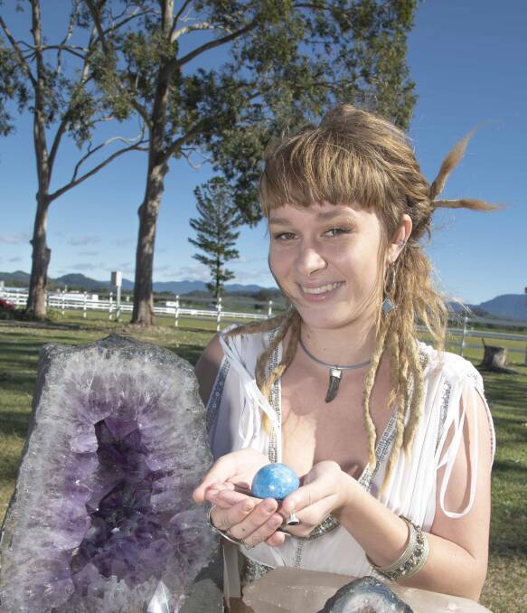 Mel Herdman with some crystals ahead of the National Crystal Festival Canberra.
