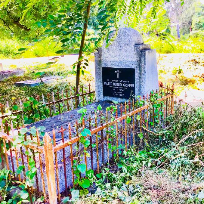 Walter Burley Griffin's grave in India. Picture: Bill Haskett