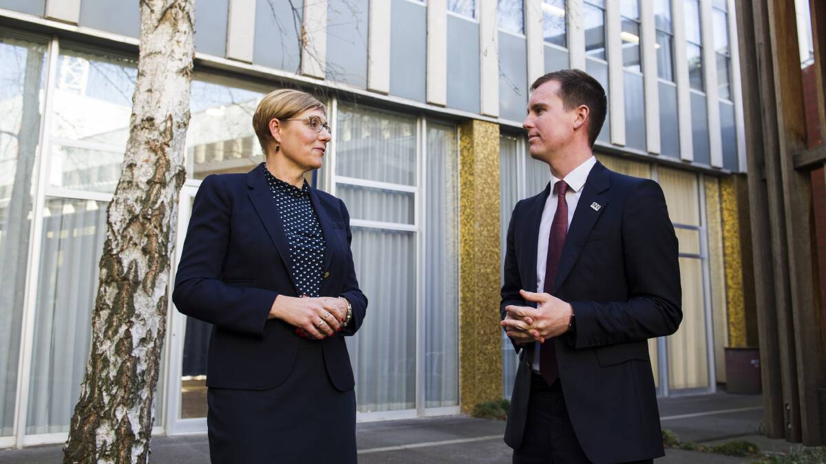 Incoming health and transport ministers Rachel Stephen-Smith and Chris Steel, who fronted the media on Thursday. Picture: Dion Georgopoulos