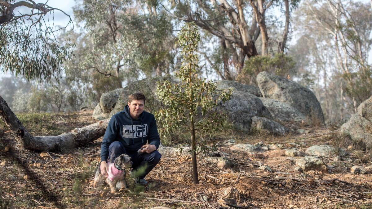Chris Roodt, visits the spot on Mt Ainslie where his son Adriaan suffered fatal head injuries in an accident while on a school excursion almost nine months ago. Picture: Karleen Minney.