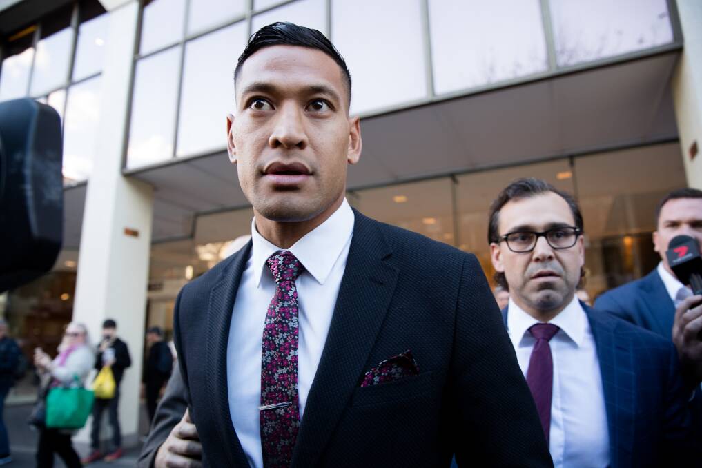 Israel Folau is eyeing a return to rugby league for Tonga in next month's Test. Picture: Janie Barrett