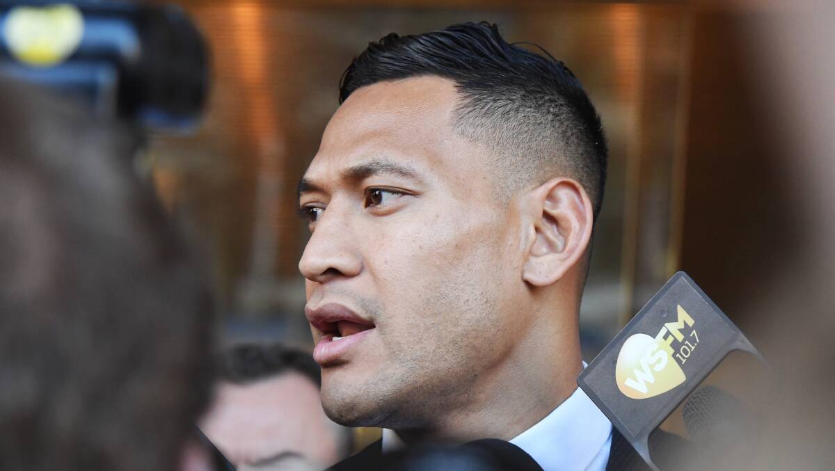 Israel Folau leaves a conciliation hearing at the Fair Work Commission in Sydney last Friday. Picture: AAP
