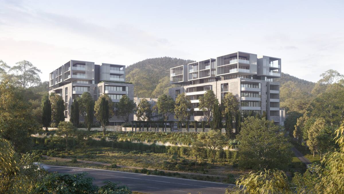An artist impression of the new development planned for the former CSIRO site in Campbell and the foothills of Mt Ainslie. 