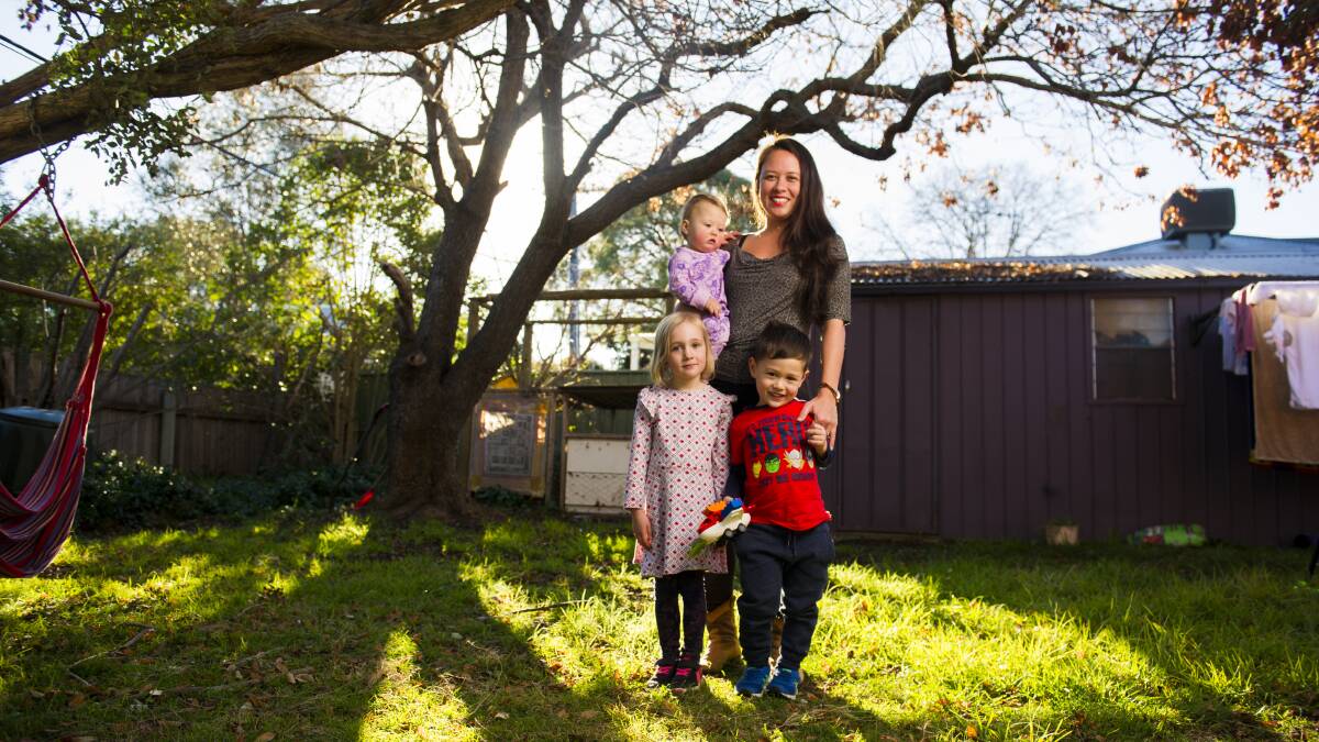 Sonya Tirtajaya with baby Aurora Merzian, Farrah Edgar and Julian Merzian. Sonya would rather her tax offset be spent on government services. Picture: Dion Georgopoulos