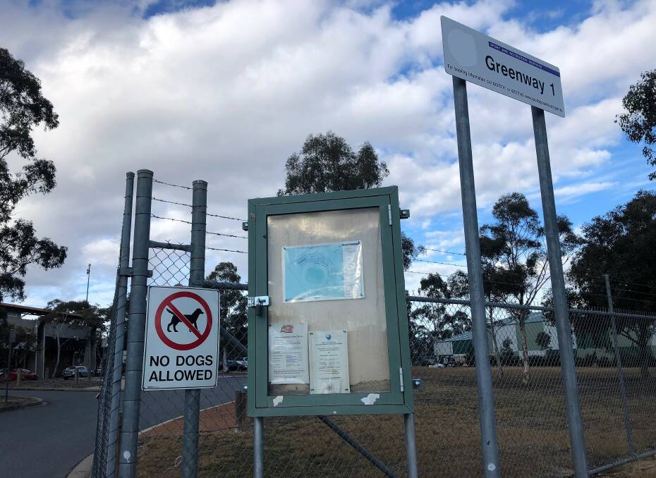No dogs allowed at enclosed sporting fields in Canberra.