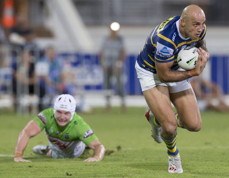 Eels winger Blake Ferguson scored two tries against his old club. Picture: AAP Image/Craig Golding