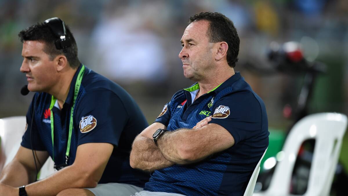 Raiders coach Ricky Stuart wasn't in the mood for excuses. Picture: Nathan Hopkins/NRL Photos