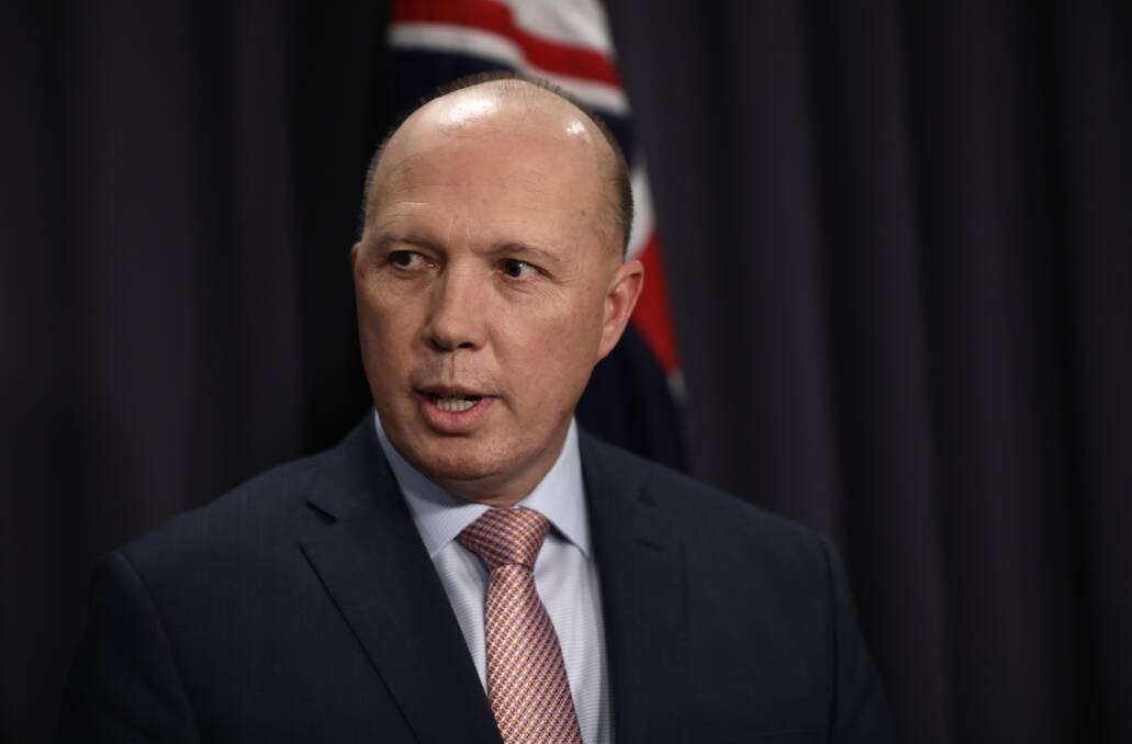 Peter Dutton, who says the ACT's cannabis laws are dangerous and unconscionable. Picture: Dominic Lorrimer
