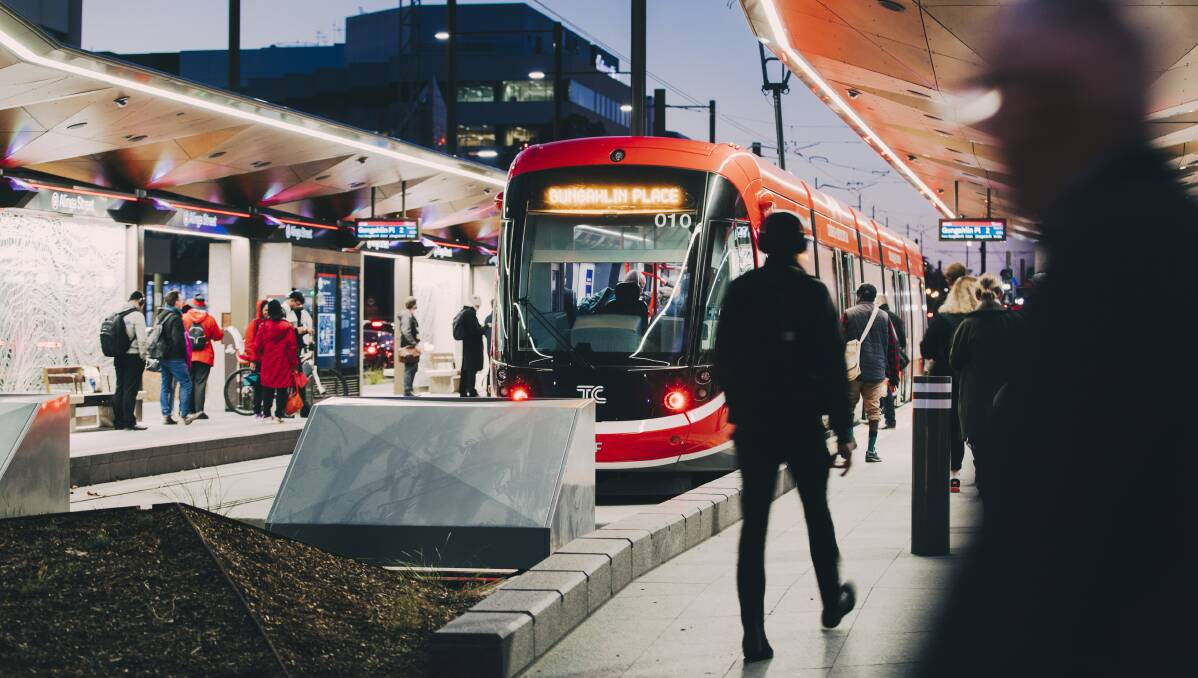 "Should have been cancelled". The latest episode of "Utopia" ribs Canberra's completed light rail project. Picture: Jamila Toderas.