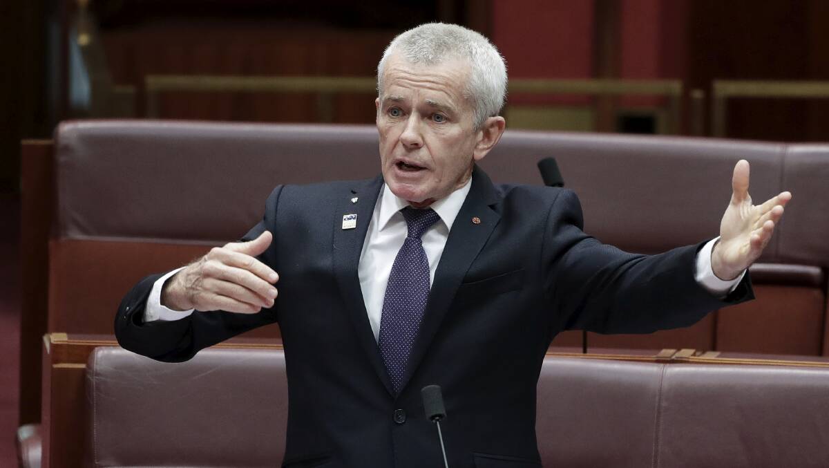 One Nation Senator Malcolm Roberts congratulated a Queensland marine scientist for speaking out against concerned about run-off in the Great Barrier Reef. Picture: Alex Ellinghausen