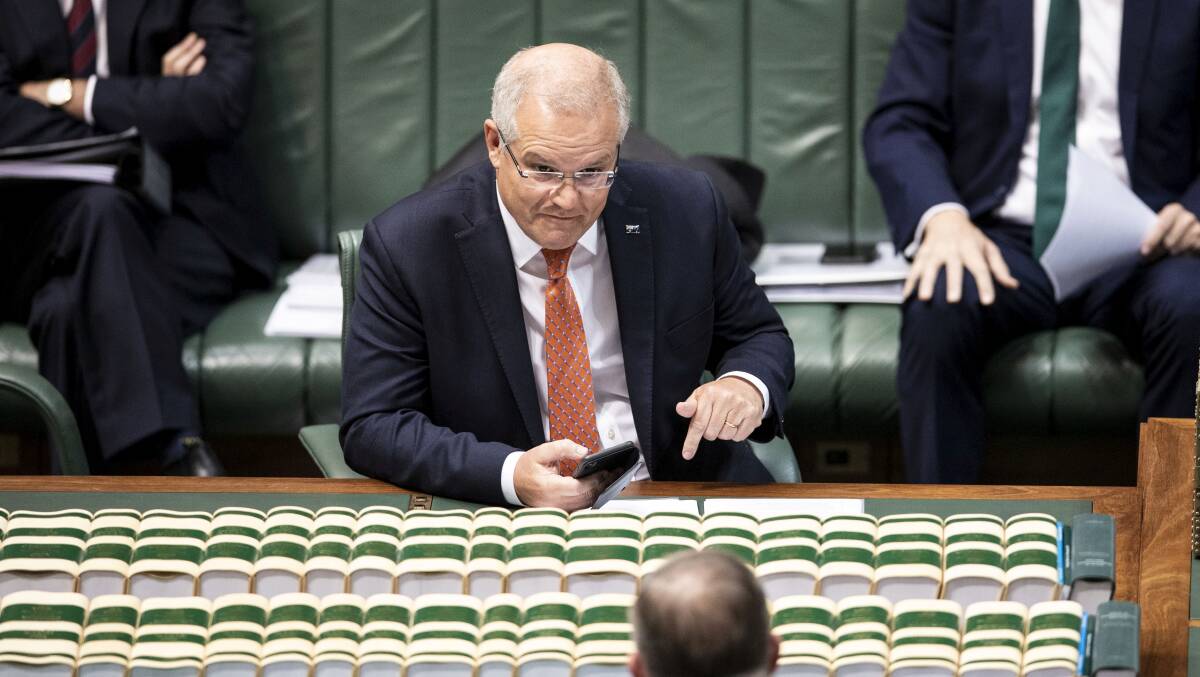 Prime Minister Scott Morrison during question time on July 4. Picture: Dominic Lorrimer