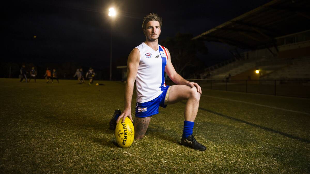 Ben Symons is playing his 100th game this week having over come two knee reconstructions since his first grade debut. Picture: Dion Georgopoulos