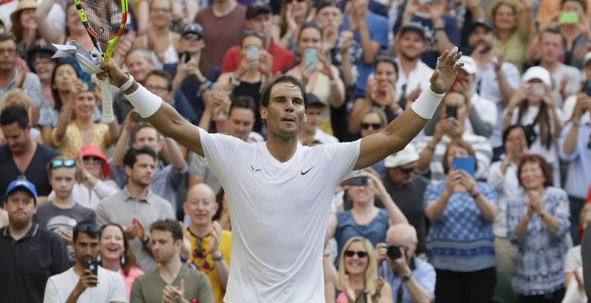 Rafael Nadal took a cheeky swipe at the Wimbledon court allocation. Picture: AP