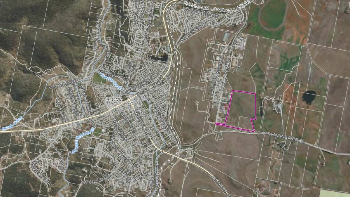 Proposal documents showing the plant's site in relation to Cooma. Picture: Supplied
