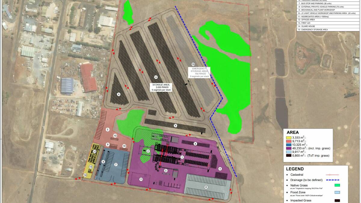The proposed layout for the assembly plant on Polo Flat near Cooma. Picture: Supplied