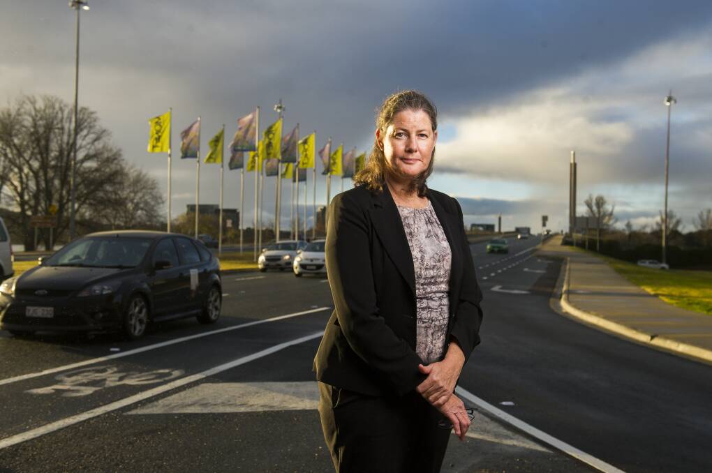 Woden Valley Community Council president Fiona Carrick, who is worried the decision to split the project in two will delay the arrival of a much needed mass transport service for Canberra's south. Picture: Dion Georgopoulos