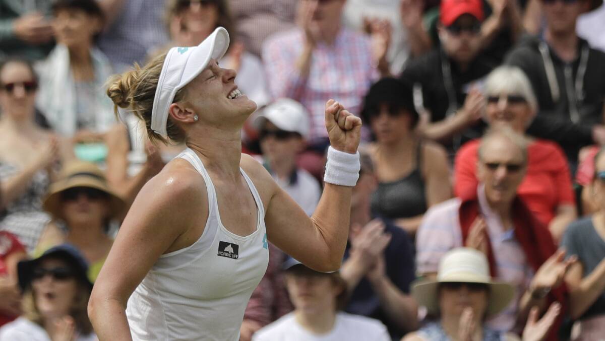 United States' Alison Riske celebrates winning a point. Picture: AAP