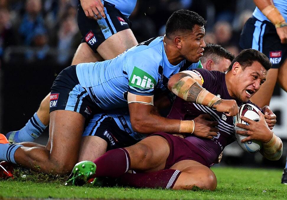 Raiders forward Josh Papalii was one of the Maroons' best players. Picture: AAP